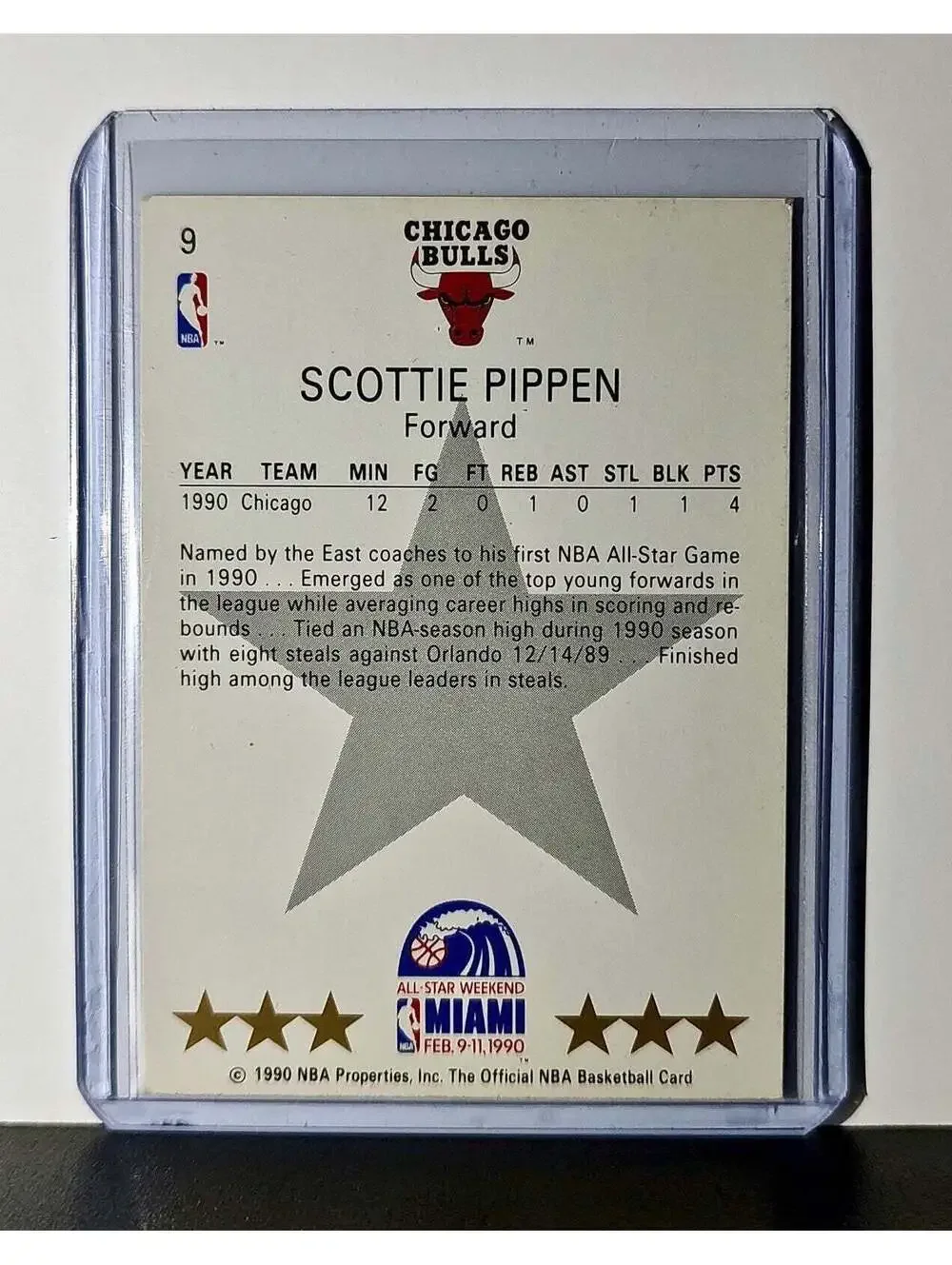 Scottie Pippen 1990 NBA Hoops NBA #9 Card Chicago Bulls